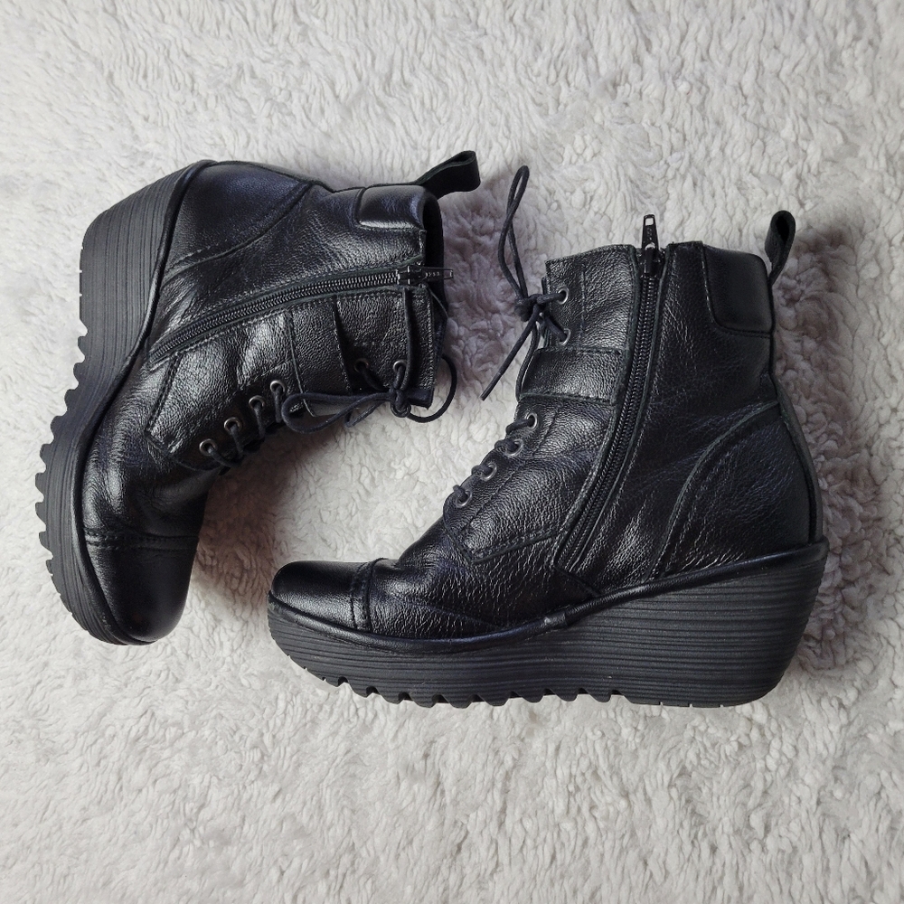 Fly London Yezi Leather Ankle Boots Women's 41 / US 10 Black - Picture 7 of 12